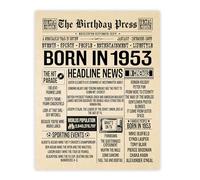Stuff4 73rd Birthday Poster Unframed, Born In 1953 Newspaper