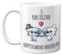 Stuff4 75th Anniversary Mug Gift for Women and Men, 75 Years Together