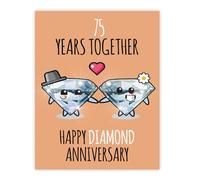 Stuff4 75th Anniversary Poster Unframed - 75 Years Together - Happy 75th Wedding Anniversary Cute Gifts for Wife Companion Partner Husband, 8x10 Inch Anniversaries Posters