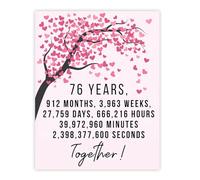 Stuff4 76th Anniversary Poster Unframed - 76 Years 912 Months - Happy 76th Wedding Anniversary Cute Gifts for Companion Husband Partner Wife, 8x10 Inch Anniversaries Posters