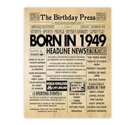 Stuff4 76th Birthday Poster Unframed - Born In 1949 Newspaper - Happy 76th Birthday Gifts for Men Women Vintage Retro Back In 1949, 8x10 Inch Seventy-Six Seventy-Sixth Bday Party Decor Decoration