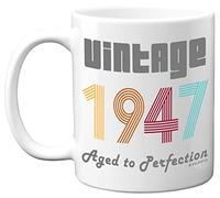 Stuff4 77th Birthday Gifts for Men Women - 1947 Vintage Coffee Mug, 11oz Ceramic Dishwasher Safe Mugs, Best Friend Mug for Birthday or Christmas, Funny 77th Birthday Gifts for Him Her