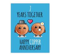 Stuff4 7th Anniversary Poster Unframed - 7 Years Together - Happy 7th Wedding Anniversary Cute Gifts for Husband Girlfriend Wife Companion Boyfriend Partner, 8x10 Inch Anniversaries Posters