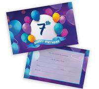 7th Birthday Party Invitations Kids - Happy Balloons 20 Pack - Childrens Birthday Invitations for Boys/Girls A6 Bday Party Invites Invitation Cards with Folding Envelopes