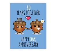 Stuff4 80th Anniversary Poster Unframed - 80 Years Together - Happy 80th Wedding Anniversary Cute Gifts for Companion Partner Husband Wife, 8x10 Inch Anniversaries Posters
