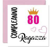 Stuff4 80th Birthday Card for Women - Birthday Girl - Happy Birthday Postcards for 80 Years Old Woman Mom Great-Grandma, 145 mm Eighty Eightieth Birthday