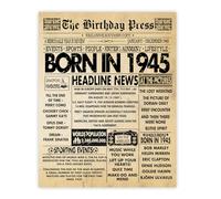 Stuff4 81st Birthday Poster Unframed, Born In 1945 Vintage Newspaper