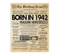 Stuff4 84th Birthday Poster Unframed, Born In 1942 Vintage Newspaper