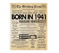Stuff4 85th Birthday Poster Unframed, Born In 1941 Vintage Newspaper