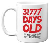Stuff4 87th Birthday Mug Gift for Women and Men Her or Him, 31777 Days Old | Funny Adult Eighty-Seven Eighty-Seventh Happy Birthday Present for Mum or Dad Grandma Nan Great Grandad