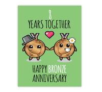 Stuff4 8th Anniversary Poster Unframed - 8 Years Together - Happy 8th Wedding Anniversary Cute Gifts for Girlfriend Wife Companion Boyfriend Partner Husband, 8x10 Inch Anniversaries Posters