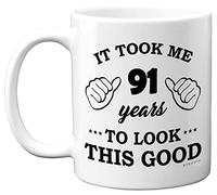 Stuff4 91st Birthday Gifts for Women and Men, Birthday Mug for 91 Year Old