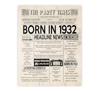 Stuff4 94th Birthday Poster Unframed, Born In 1932 Newspaper