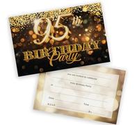 95th Birthday Party Invitations Men Women - Gold Confetti 20 Pack - Adults Birthday Invitations for Friends Family A6 Bday Party Invites Invitation Cards with Folding Envelopes