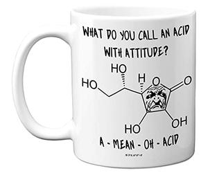Stuff4 A Mean Oh Acid Pun Mug, 11oz Ceramic Dishwasher Safe Premium Mugs, Science Gifts for Adults, Science Chemistry Gifts, Teacher