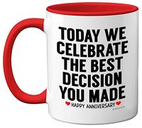 Stuff4 Anniversary Mug for Him Her, Funny Coffee Mug for Men Women, Gifts for Girlfriend, Presents for Boyfriend, Perfect for Anniversary Christmas Valentines Birthday, 11oz Ceramic Red Mug