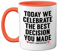 Stuff4 Anniversary Mug for Him Her, Funny Coffee Mug for Men Women, Gifts Girlfriend, Presents Boyfriend, Perfect Anniversary Christmas Valentines Birthday, 11oz Ceramic Orange