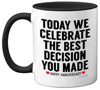 Stuff4 Anniversary Mug for Him Her, Funny Coffee Mug for Men Women, Gifts Girlfriend, Presents Boyfriend, Perfect Anniversary Christmas Valentines Birthday, 11oz Ceramic Black