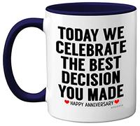 Stuff4 Anniversary Mug for Him Her, Funny Coffee Mug for Men Women, Gifts for Girlfriend, Presents for Boyfriend, Perfect for Anniversary Christmas Valentines Birthday, 11oz Ceramic Navy Blue Mug