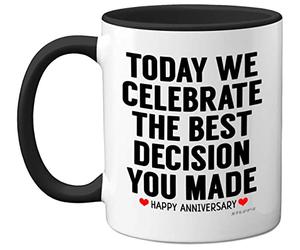 Stuff4 Anniversary Mug for Him Her, Funny Coffee Mug for Men Women, Gifts Girlfriend, Presents Boyfriend, Perfect Anniversary Christmas Valentines Birthday, 11oz Ceramic Black