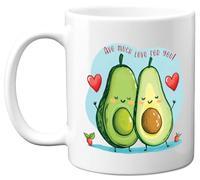 Stuff4 Anniversary Mug Gift for Men Women - Avocado AVO Much Love for You - Happy Wedding Anniversary Valentine's Day Mugs Girlfriend Boyfriend Wife Husband, 11oz Ceramic Coffee Cup