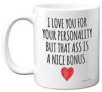 Stuff4 Anniversary Mugs for Her, I Love You Ass Bonus Mug