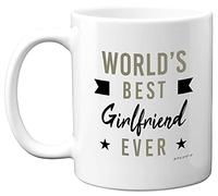 Stuff4 Anniversary Mugs for Her - Worlds Best Girlfriend Ever Mug - Girlfriends Birthday Gifts, Valentines Day Present, Gift Ideas for Women, 11oz Ceramic Dishwasher Microwave Safe Coffee Mugs Cup