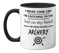 Stuff4 Archery Gifts - in My Head Mug - Funny Gift for Archery Lover Men Women - 11oz Premium Ceramic Dishwasher Safe Black Handle Mugs Novelty Cup