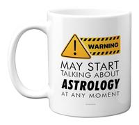Stuff4 Astrology Warning Mug - Bold Yellow Sign with Humorous Slogan - Novelty Gift for Astrology Fans - 11oz Ceramic Gloss Mug