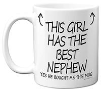 Stuff4 Auntie Gifts - Aunty Mug, This Girl Has The Best Nephew, 11oz Ceramic Dishewasher Safe Mugs, Aunt Birthday Gifts, Christmas Gift for Auntie Mothers Day, Aunty Gifts from Nephew - Made in UK