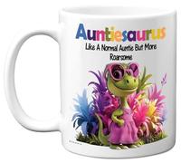 Stuff4 Auntie Gifts - Roarsome Auntiesaurus Mug - Happy Birthday Gifts for Auntie from Nephew Niece, Dinosaur Mother's Day Presents, 11oz Ceramic Dishwasher Safe Premium Mugs