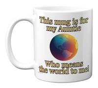 Stuff4 Auntie Mug, Globe Motif with Loving Slogan