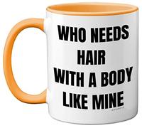Stuff4 Bald Mug - Funny Birthday Gift for Him, Novelty 11oz Yellow Ceramic Dishwasher Safe Mug, Baldi Mug for Men, Dad, Christmas, Father's Day