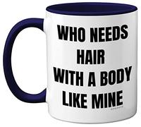 Stuff4 Bald Mug - Funny Birthday Gift for Him, Novelty 11oz Navy Blue Ceramic Dishwasher Safe Mug, Baldi Mug for Men, Dad, Christmas, Father's Day
