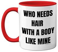 Stuff4 Baldi Mug - Funny 11oz Red Ceramic Dishwasher Safe Mug, Novelty Birthday Gifts for Him, Dad and Men, Bald Gifts for Christmas and Father's Day