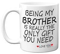Stuff4 Being My Brother Mug - Brother Gifts from Sister, 11oz Ceramic Dishwasher Safe Coffee Mugs - Perfect for Birthday, Christmas, Secret Santa, Brother Birthday Gifts, Cup - Made in The UK