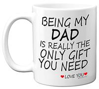 Fathers Day Mug - Being My Dad - Father's Day Present from Son Daughter, 11oz Ceramic Dishwasher Safe Coffee Mugs - Christmas, Secret Santa, Daddy Birthday Gifts, Cup from