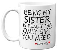 Stuff4 Being My Sister Mug - Sister Gifts from Brother Sister, 11oz Ceramic Dishwasher Safe Coffee Mugs - Perfect for Birthday, Christmas, Secret Santa, Sister Birthday Gifts, Cup - Made in The UK