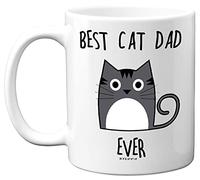Stuff4 Best Cat Dad Ever Mug, 11oz Ceramic Dishwasher Safe Premium Mugs, Gifts for Cats Lovers, Cat Dad Gifts, Cute Mugs for Men, Funny Cat Gifts, Dad Coffee Mug