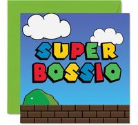 Stuff4 Birthday Cards for Boss - Super Bossio - Funny Happy Birthday Card for Boss Manager from Employee, Happy Boss, 145mm Greeting Cards