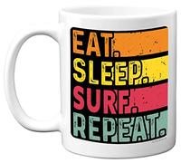 Stuff4 Birthday Mug Gifts for Men Women Him Her - Eat, Sleep, Surf, Repeat - Funny Happy Birthday Present Gift for Windsurf Surfboard Lovers, 11oz Ceramic Dishwasher Safe Premium Mugs