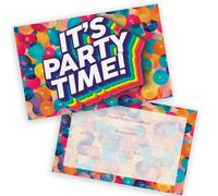 Stuff4 Birthday Party Invitations Women and Men, Rainbow Balloons 20 Pack