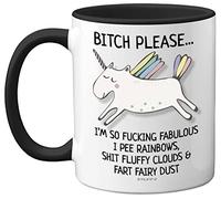Bitch Please I'm So Fabulous Unicorn Mug, 11oz Ceramic Black Handle Mugs, Funny Gifts for Women, Birthday Present, Tea Sets for Adults, Unicorn Gifts, Christmas, for Your Best Friend