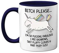 Bitch Please I'm So Fabulous Unicorn Mug, 11oz Ceramic Navy Blue Handle Mugs, Funny Gifts for Women, Birthday Present, Tea Sets for Adults, Unicorn Gifts, Christmas, Your Best Friend