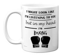 Stuff4 Boxing Gifts - in My Head Mug - Funny Gift for Boxing Lover Men Women - 11oz Premium Ceramic Dishwasher Safe White Handle Mugs Novelty Cup