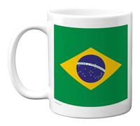 Stuff4 Brazil Flag Mug - Bold Green and Yellow Design - Patriotic Coffee Breaks - 11oz Ceramic Gloss Mug