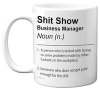 Business Manager Mug - Sh*t Show - Novelty Gifts for Business Manager from Colleague Friend, Rude Joke Presents, 11oz Ceramic Dishwasher Safe Premium Gift Mugs