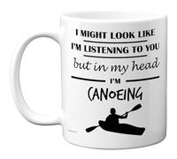 Stuff4 Canoeing Gifts - in My Head Mug - Funny Gift for Canoeing Lover Men Women - 11oz Premium Ceramic Dishwasher Safe White Handle Mugs Novelty Cup