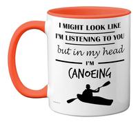 Stuff4 Canoeing Gifts - in My Head Mug - Funny Gift for Canoeing Lover Men Women - 11oz Premium Ceramic Dishwasher Safe Orange Handle Mugs Novelty Cup