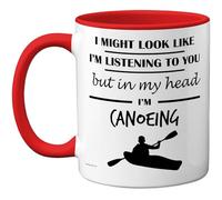 Stuff4 Canoeing Gifts - in My Head Mug - Funny Gift for Canoeing Lover Men Women - 11oz Premium Ceramic Dishwasher Safe Red Handle Mugs Novelty Cup